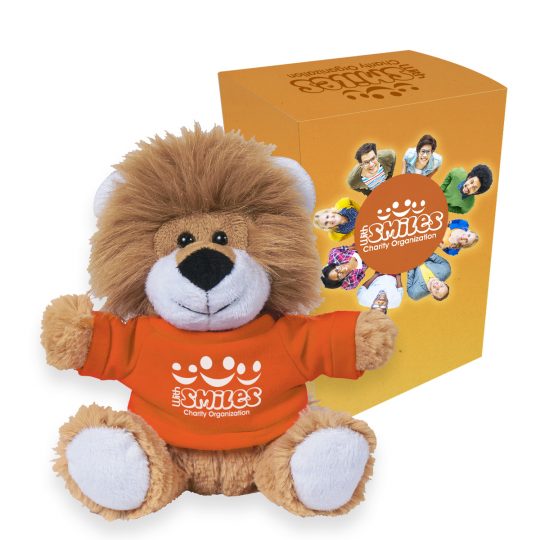 #CM 1266P - 6" Lovable Lion With Custom Box