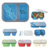 #CM 2121PH Collapsible 2-Section Food Container And Dual Utensil With Custom Handle Box