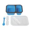 #CM 2121 Collapsible 2-Section Food Container With Dual Utensil