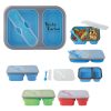 #CM 2121 Collapsible 2-Section Food Container With Dual Utensil