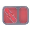#CM 2121 Collapsible 2-Section Food Container With Dual Utensil