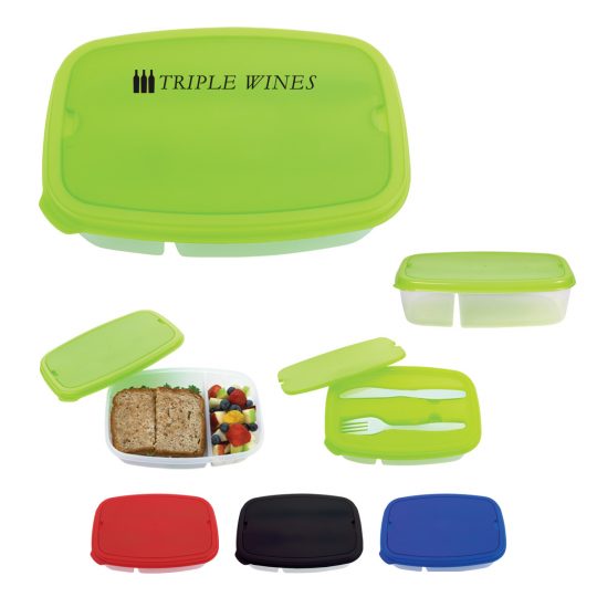 #CM 2126PH - 2-Section Lunch Container With Custom Handle Box