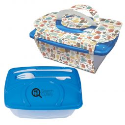#CM 2128PH Wave Lunch Container With Custom Handle Box