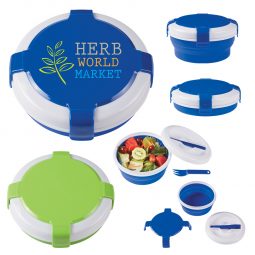 #CM 2129PH Silicone Collapsible Lunch Set With Custom Handle Box