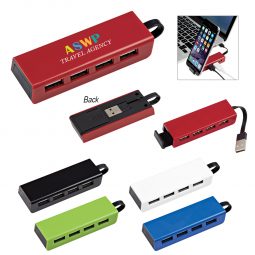 #CM 2642 - 4-Port Traveler USB Hub With Phone Stand