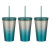 #CM 5745 - 16 Oz. Stainless Steel Double Wall Chroma Tumbler With Straw