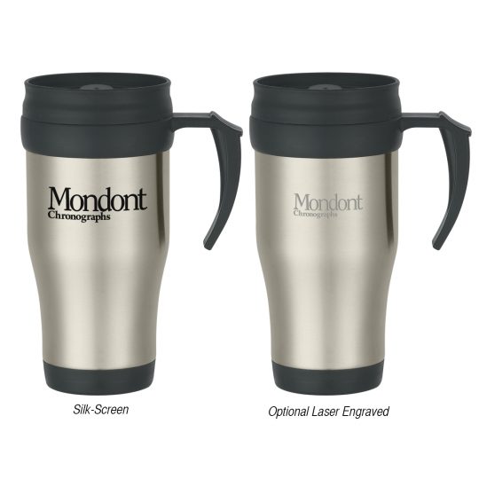 #CM 5841 - 16 Oz. Stainless Steel Slide Action Travel Mug