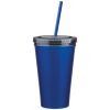 #CM 5845 - 16 Oz. Stainless Steel Double Wall Tumbler With Straw