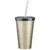 #CM 5845 - 16 Oz. Stainless Steel Double Wall Tumbler With Straw
