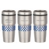 #CM 5857 - 16 Oz. Stainless Steel Tumbler With Dotted Rubber Grips