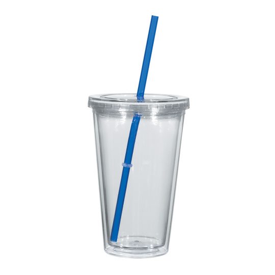 #CM 5869 - 16 Oz. Newport Acrylic Tumbler With Straw