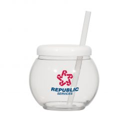 #CM 6004 - 20 Oz. Fish Bowl Cup With Straw