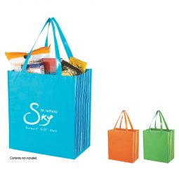 #CM 3332 Shiny Laminated Non-Woven Tropic Shopper Tote Bag