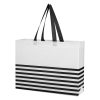 #CM 3395 Non-Woven Horizontal Stripe Tote Bag