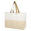 #CM 3395 Non-Woven Horizontal Stripe Tote Bag
