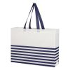 #CM 3395 Non-Woven Horizontal Stripe Tote Bag