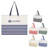 #CM 3395 Non-Woven Horizontal Stripe Tote Bag