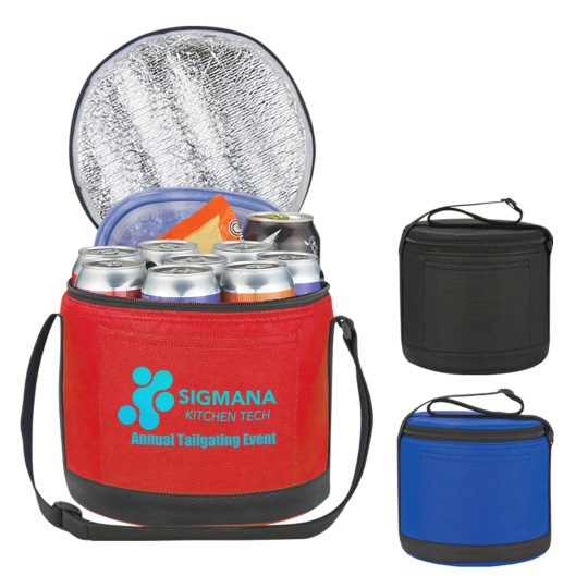 #CM 3550 Cans-To-Go Non-Woven Round Kooler Bag