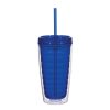 #CM 5716 - 16 Oz. Econo Double Wall Tumbler With Lid And Straw