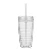 #CM 5716 - 16 Oz. Econo Double Wall Tumbler With Lid And Straw