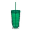 #CM 5716 - 16 Oz. Econo Double Wall Tumbler With Lid And Straw