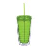 #CM 5716 - 16 Oz. Econo Double Wall Tumbler With Lid And Straw