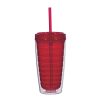 #CM 5716 - 16 Oz. Econo Double Wall Tumbler With Lid And Straw