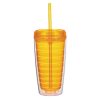 #CM 5716 - 16 Oz. Econo Double Wall Tumbler With Lid And Straw