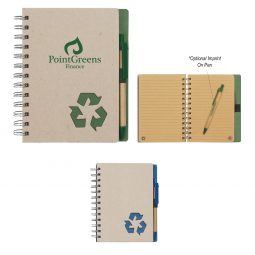#CM 6103 Eco-Inspired 5" x 7" Spiral Notebook & Pen