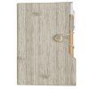 #CM 6113 - 4" X 6" Woodgrain Look Notebook With Sticky Notes And Flags