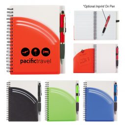 #CM 6928 - 5" x 7" Rainbow Spiral Notebook With Pen